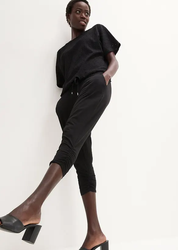 Jersey broek van katoenmix, bonprix