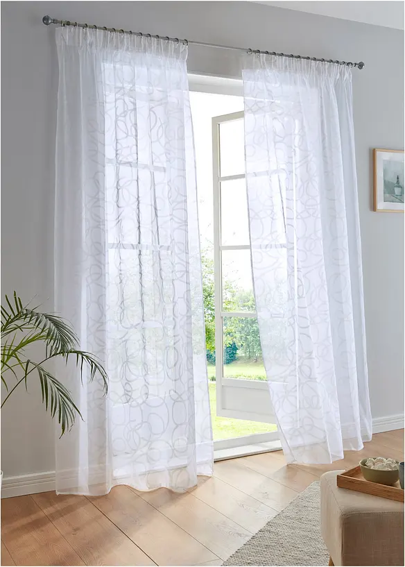 Transparant gordijn met print (1 stuk), bonprix
