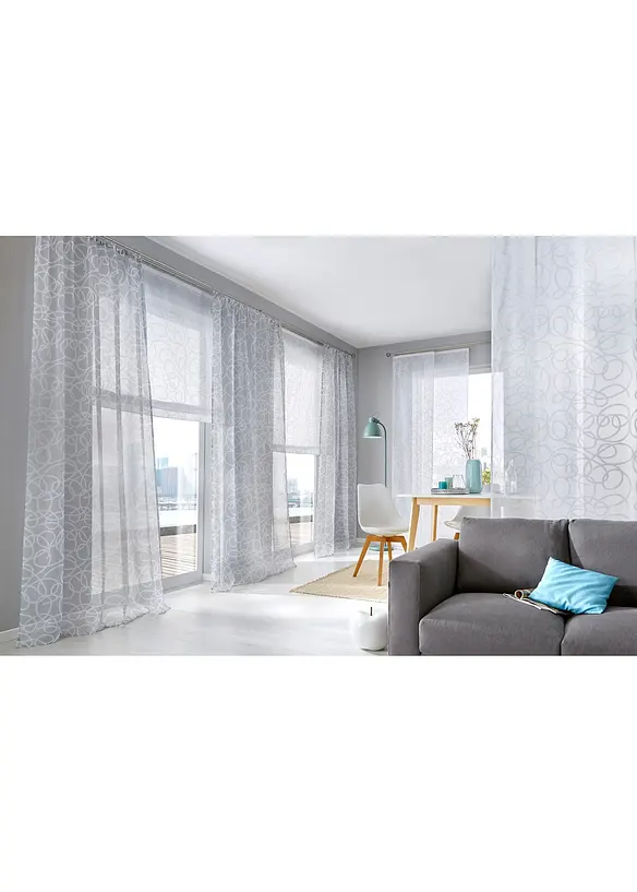 Transparant vouwgordijn met print, bonprix