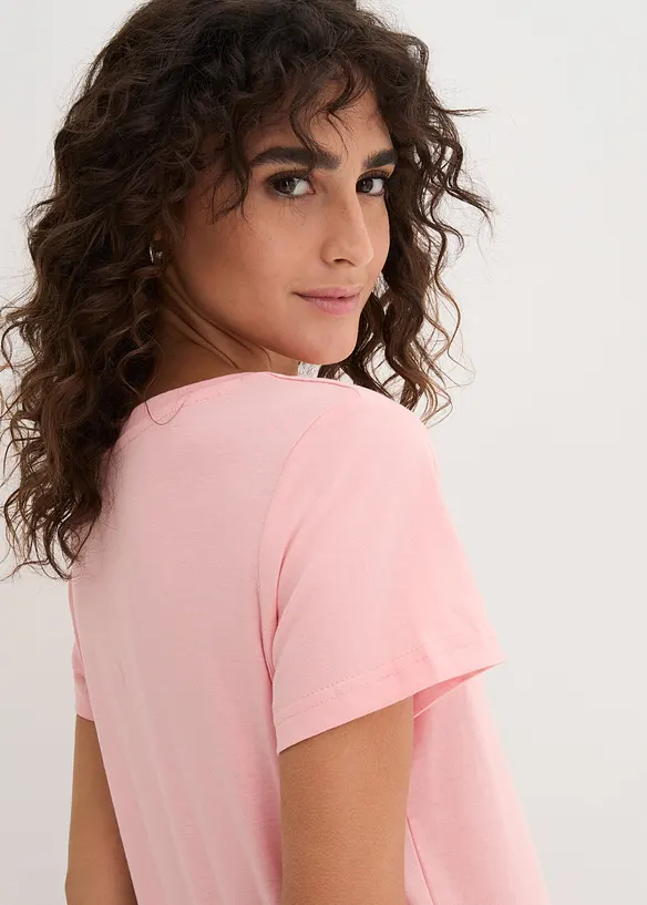 Shirt met ronde hals (set van 5), korte mouw, bonprix