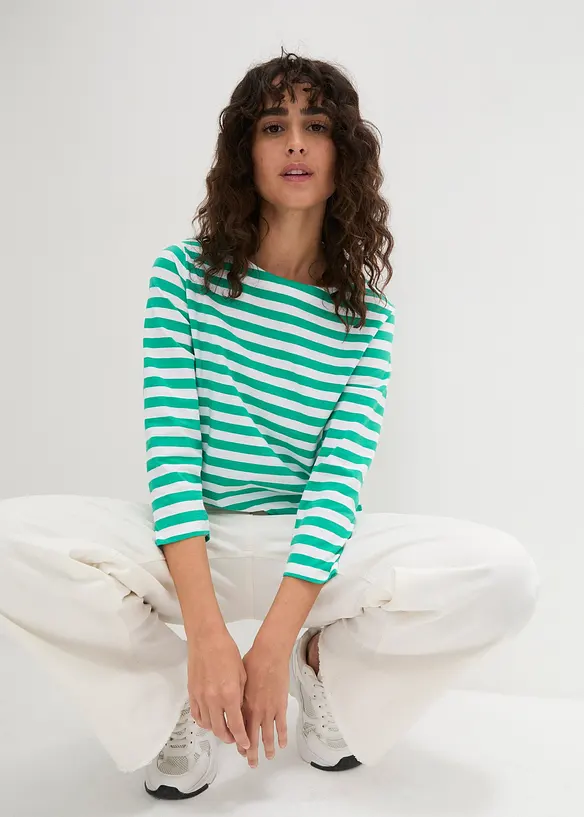 Shirt met 3/4 mouwen en boothals, bonprix