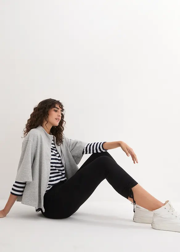 Capri legging met plooitjes (set van 2), bonprix