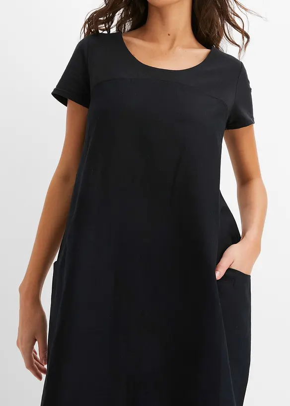 Jurk in een linnenmix, bonprix