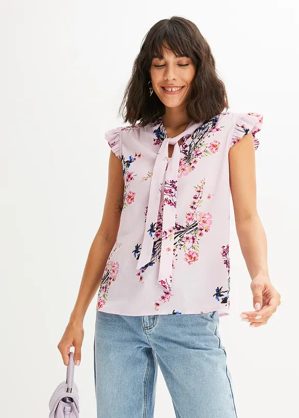 Blouse met strik, bonprix