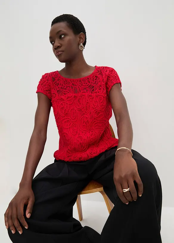 Blouse van koordkant, bonprix