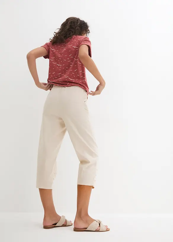 Broek in een linnen-katoenmix, bonprix