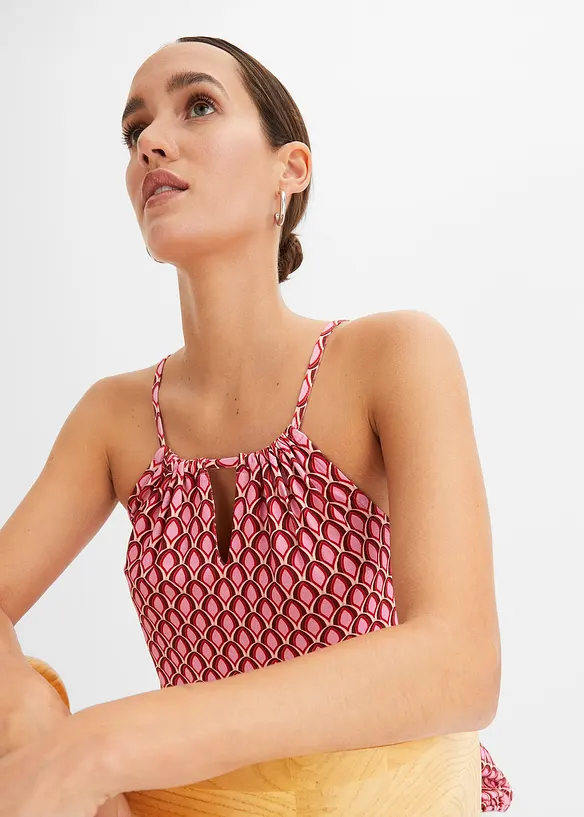 Top met spaghettibandjes van een zachte viscosemix, bonprix