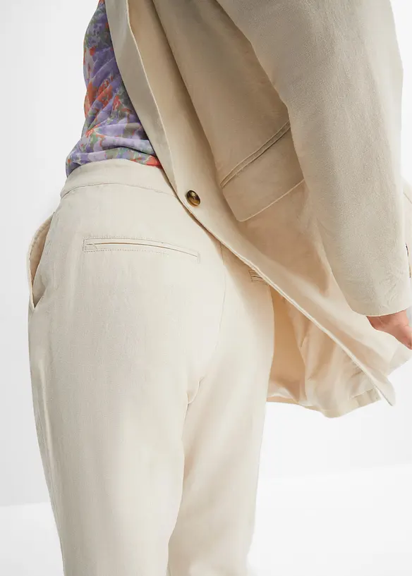 High waist linnen broek van een linnen-viscosemix, bonprix