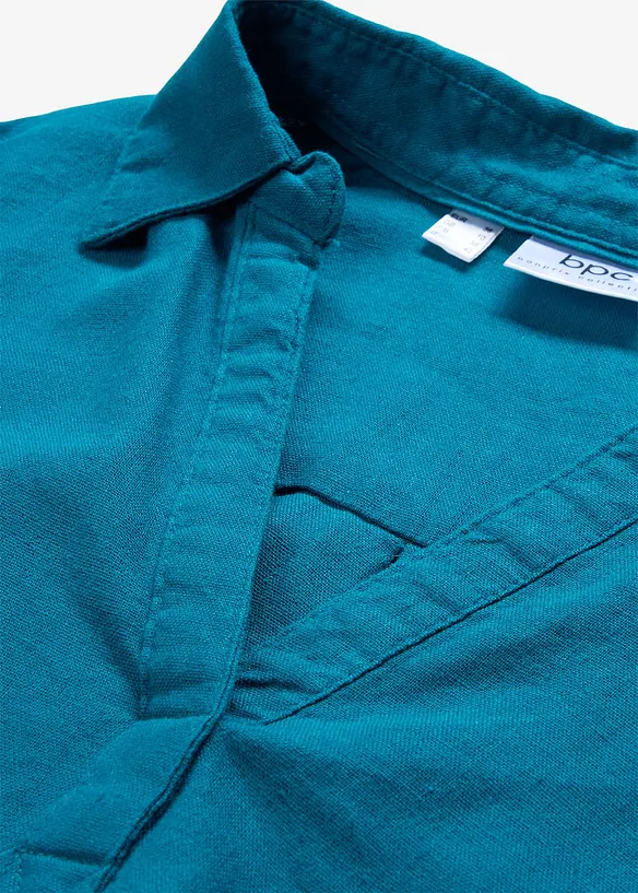 Blouse met linnen en 3/4 mouwen, bonprix