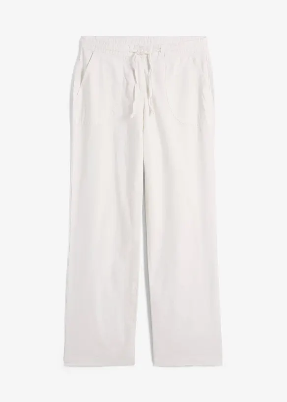 Wijde broek met linnen, bonprix