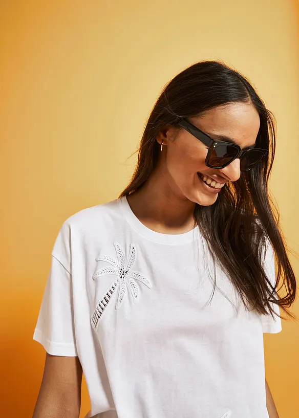 T-shirt met kanten details, bonprix
