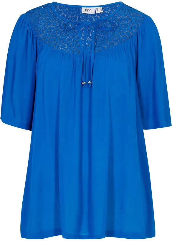 Lange crinkle tuniek, halflange mouw, bonprix