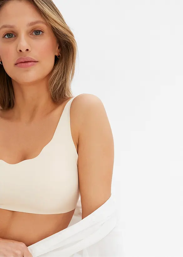 Feel Comfort lasercut T-shirt bh zonder beugels met gewatteerde cups, bonprix