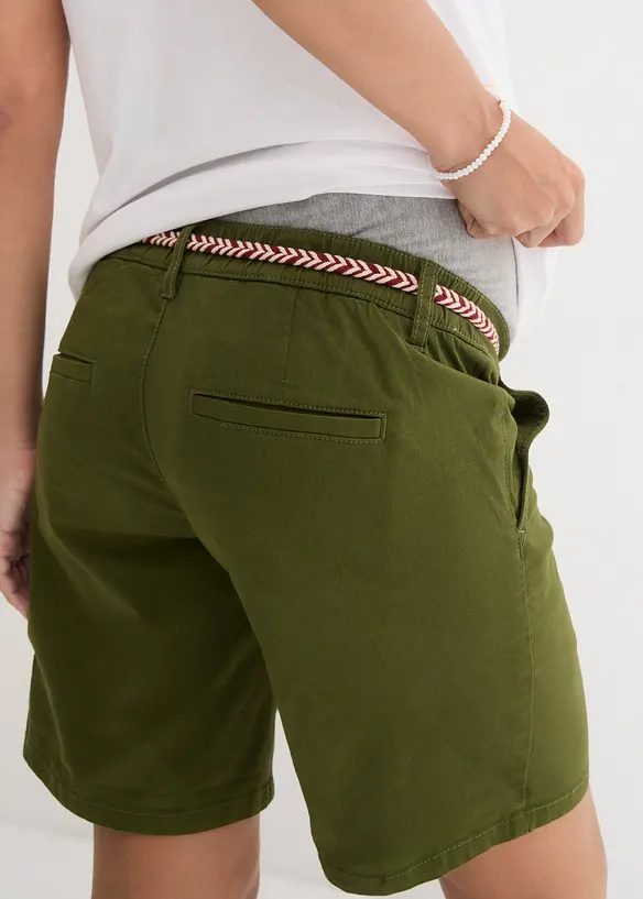 Zwangerschaps chino short met riem, bpc bonprix collection
