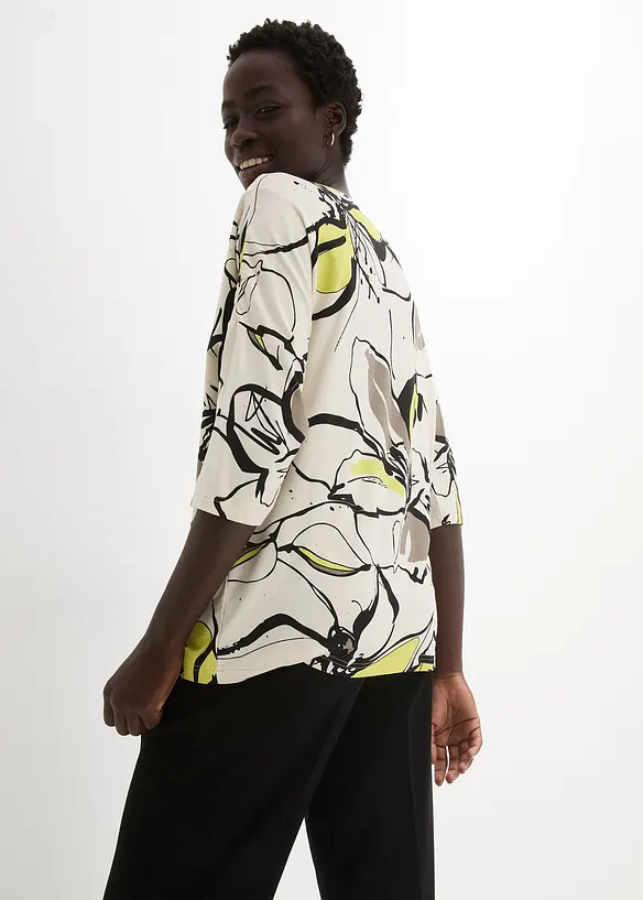Shirt met vleermuismouwen en een bloemenprint, bonprix