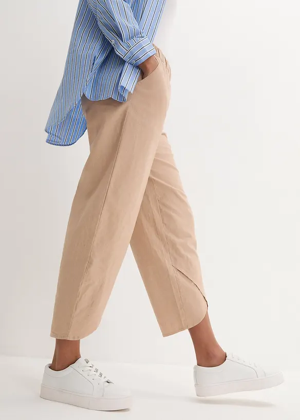 3/4 broek in een lichte linnenmix, bonprix