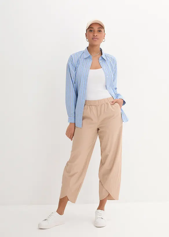 3/4 broek in een lichte linnenmix, bonprix