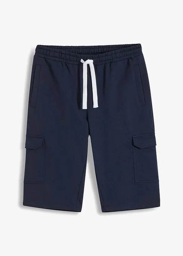 Sweat bermuda met cargozakken van puur katoen, bonprix