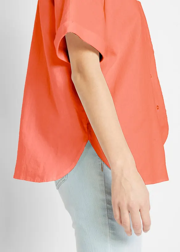 Oversized blouse met halflange mouwen en linnen, bonprix