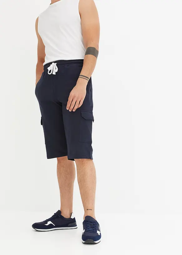 Sweat bermuda met cargozakken van puur katoen, bonprix