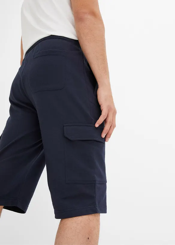 Sweat bermuda met cargozakken van puur katoen, bonprix