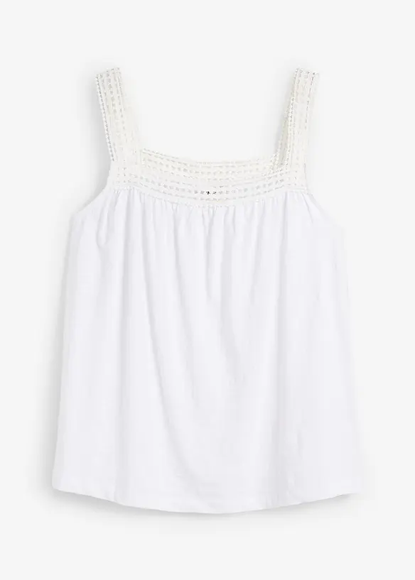 Top met kanten schouderbandjes, bonprix