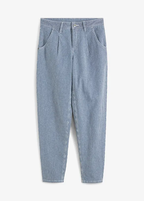 Barrel jeans met strepen, mid waist, bonprix
