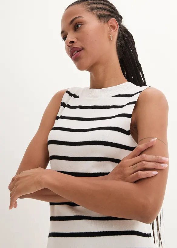 Lichte, fijngebreide jurk met strepen, bonprix