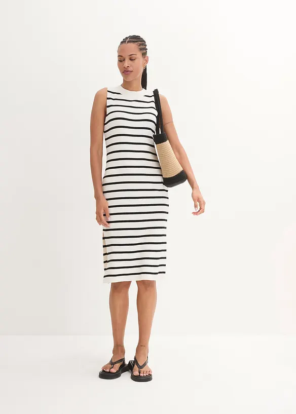 Lichte, fijngebreide jurk met strepen, bonprix
