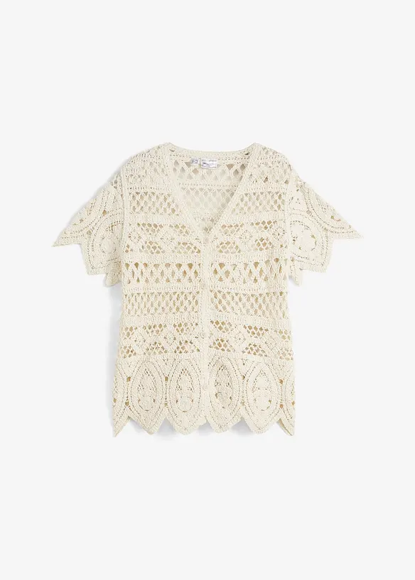 Cropped crochet vest, bonprix