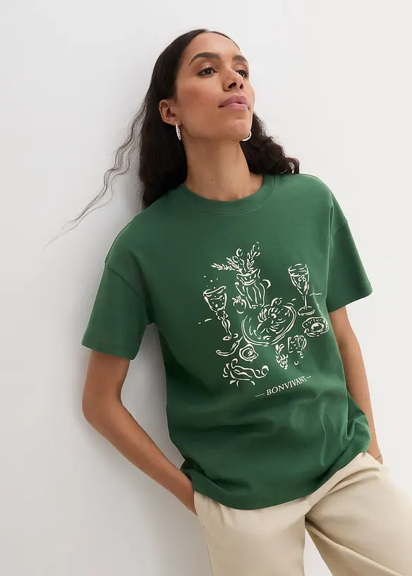 T-shirt met print van biologisch katoen, bonprix