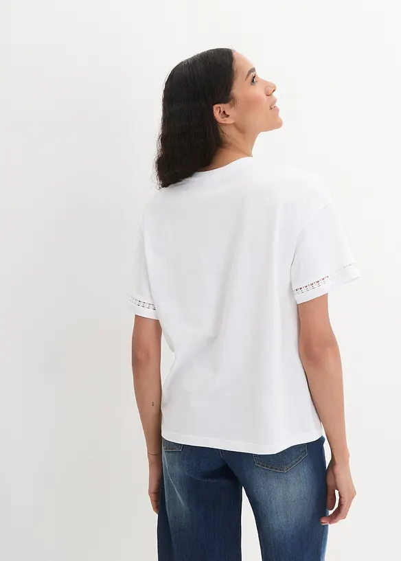 Shirt met broderie anglaise, bonprix