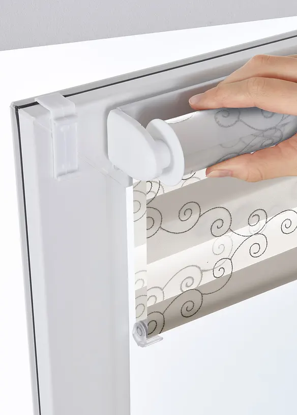 Duo rolgordijn met geborduurd grafisch patroon, bonprix