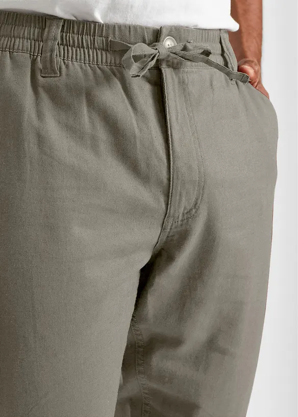 Regular fit chino met linnen, straight, bonprix