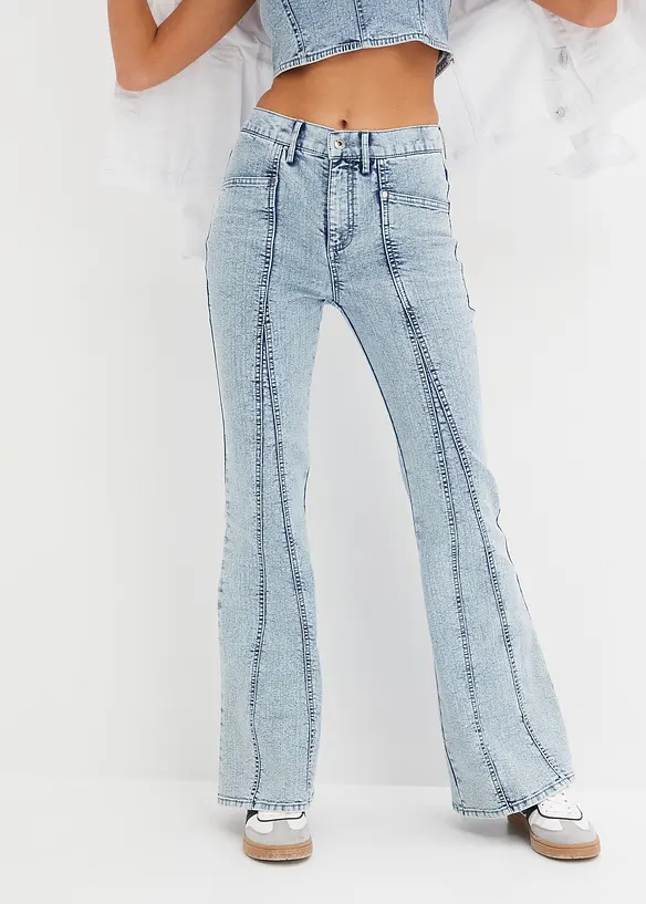 Flared jeans met high waist, bonprix