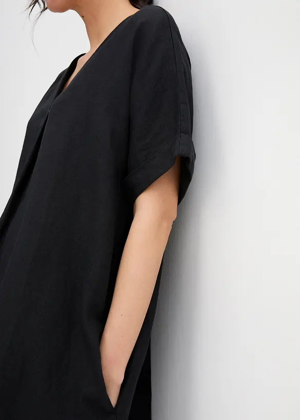 Wijde kaftan jurk van puur linnen, bonprix