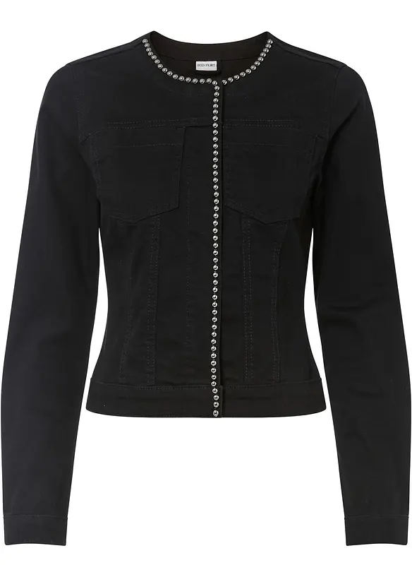 Twill spijkerjas met studs, BODYFLIRT