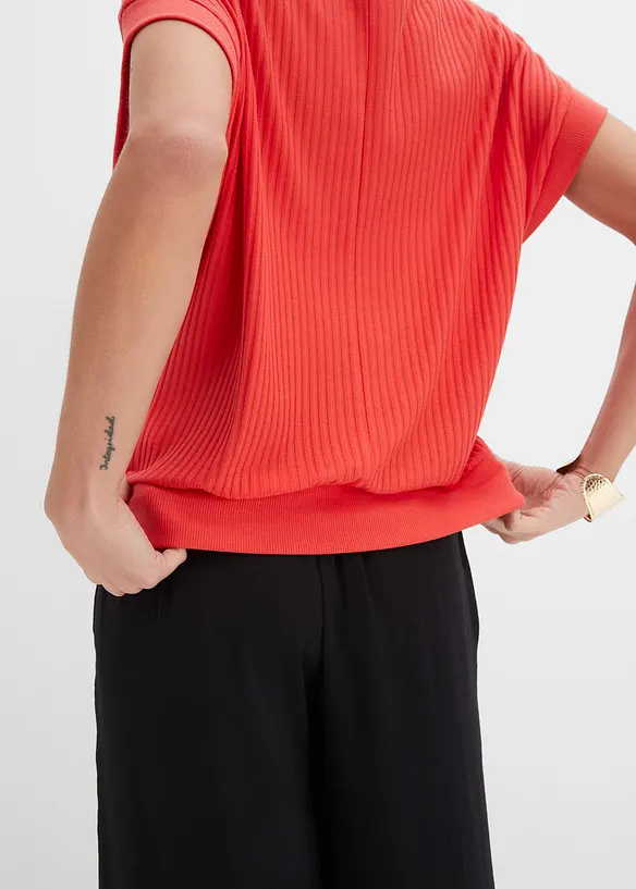 Geribd shirt met vleermuismouwen, bonprix