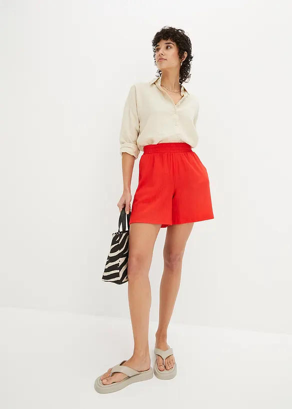 Instapshort van gestructureerde jersey en een hoge tailleband, bonprix