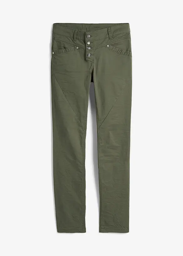 Stretch broek in crashed look, bonprix