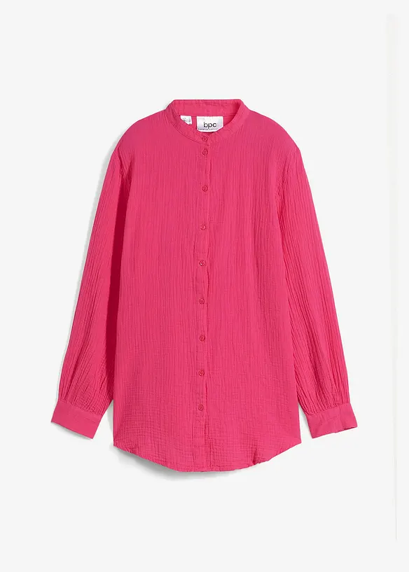 Lange mousseline overhemdblouse van katoen, bonprix