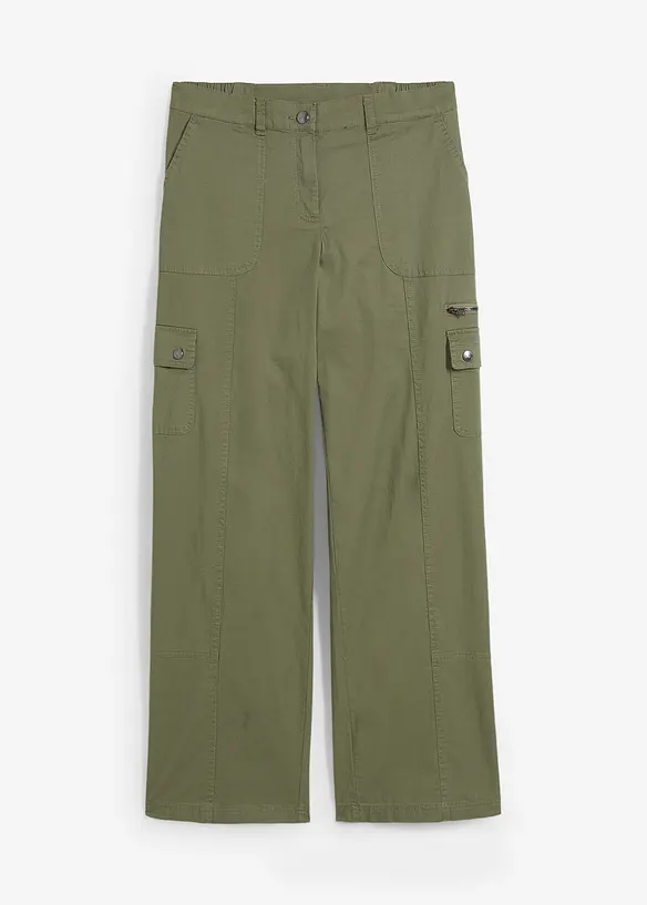 Mid waist cargo jeans in een katoenmix, bonprix