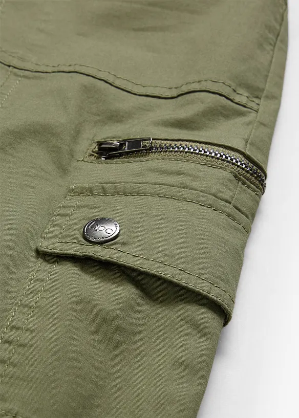 Mid waist cargo jeans in een katoenmix, bonprix