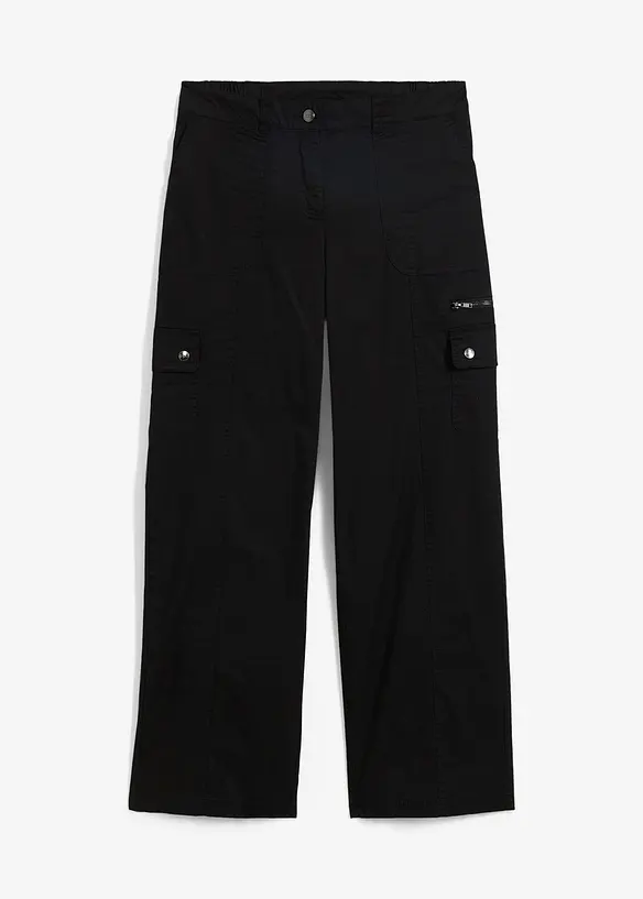 Mid waist cargo jeans in een katoenmix, bonprix