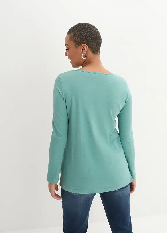 Shirt met knoopsluiting van biologisch katoen, bonprix