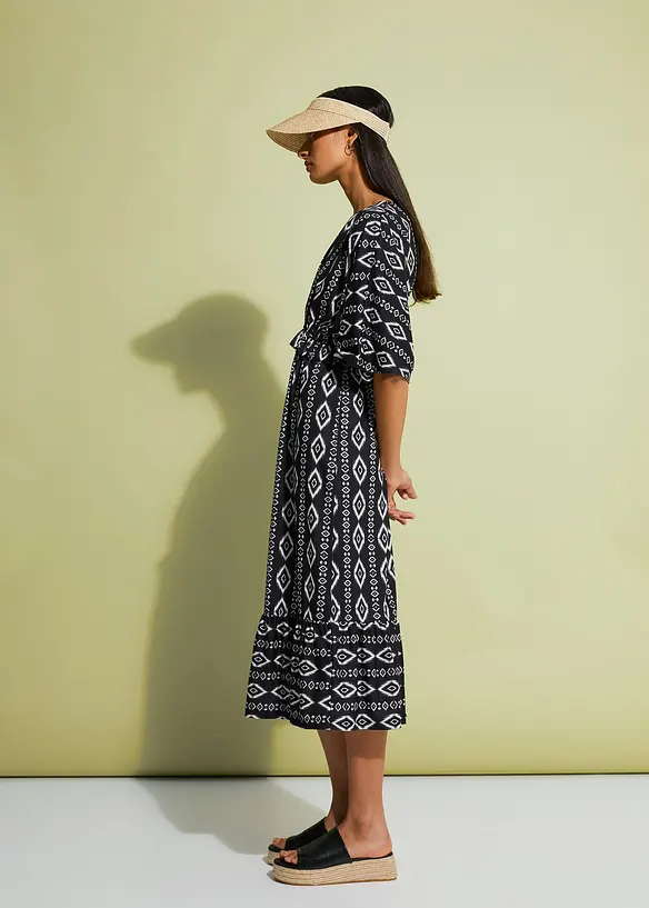 Gedessineerde midi jurk van jersey, bonprix