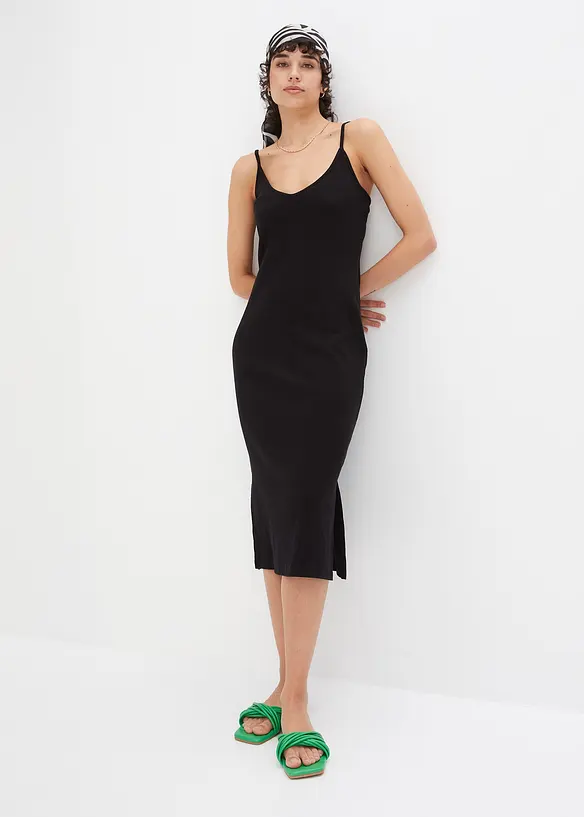 Geribde bodycon jurk van elastische katoenmix, bonprix