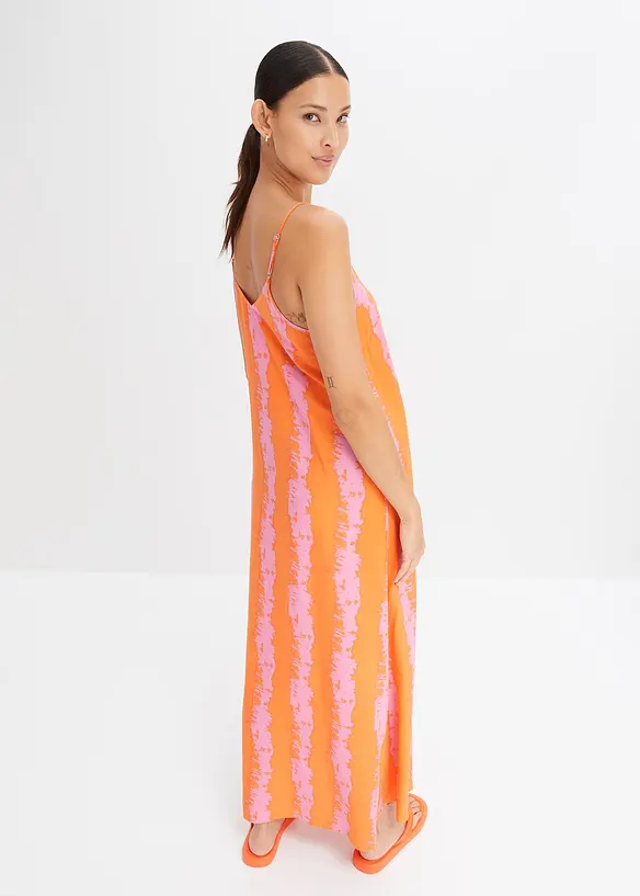 Maxi jurk met spaghettibandjes van soepele viscose, bonprix