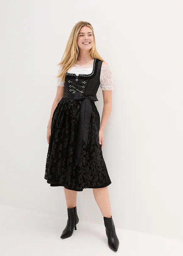 Dirndl met pailletten schort (2-dlg. set), bonprix