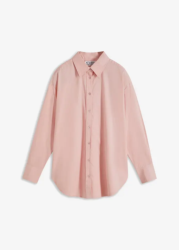 Oversized overhemdblouse met knoopsluiting van katoen, bonprix